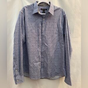 Michael Kors Slim Fit Long Sleeve Blue & White Print XL